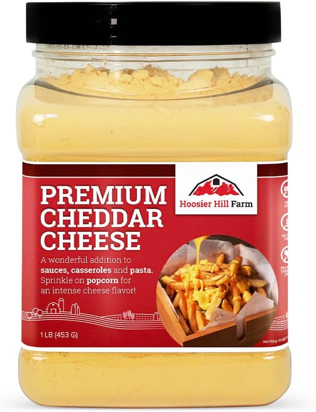 Hoosier Hill Farm Premium Cheddar Cheese Powder (No Artificial Colors), 1LB (Pack of 1)