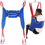 Patient Lift Toileting Sling 180 kg Load Capacity, Full Body Disabled Lifting Harness Toileting Hoist Sling Commode Lifter Divided Leg Sling for Elderly,M