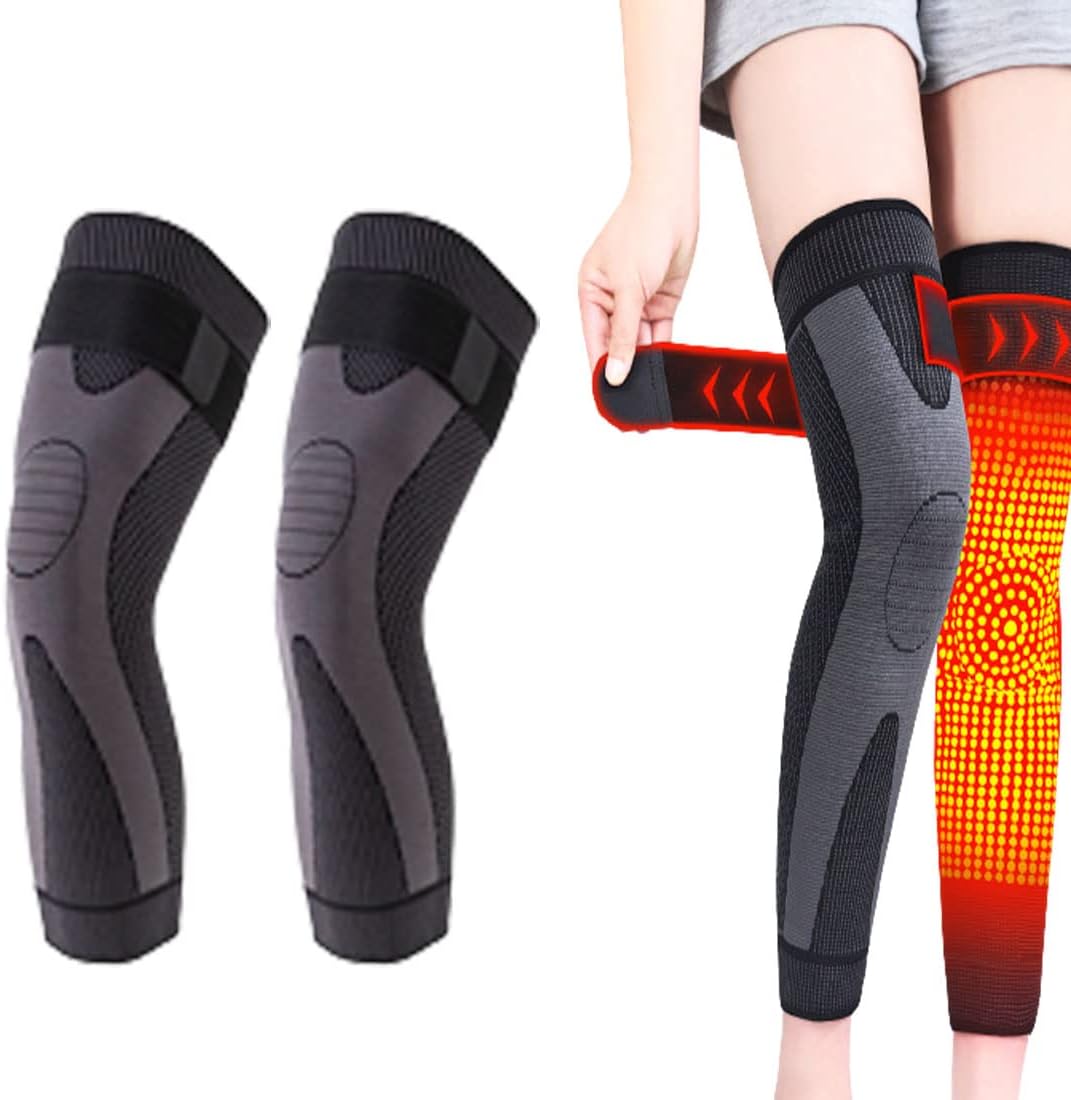 1 pair Tourmaline Acupressure Self-Heating Shaping Knee Sleeve - Mugwort Acupressure Shaping Knee Pads - Acupressure Shaping Knee Pads - Wormwood Self-Heating Knee Pads (M, Black)