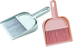 Mini Broom and Dustpan Set, Portable Hand Broom with Small Dustpan for Desktop Cleaning, Home Accessory for Office, Kitchen, and Indoor Use, 2 Sets (Blue Pink)