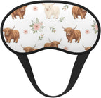 Highland Cow Blackout Sleep Mask Unisex Soft Breathable Eye Masks with Elastic Strap