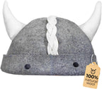 100% Wool One Size Sauna Hat - Traditional Wool Felt Viking Sauna Hat for Spa, Banya, Steam Room - Heat Protection Gray
