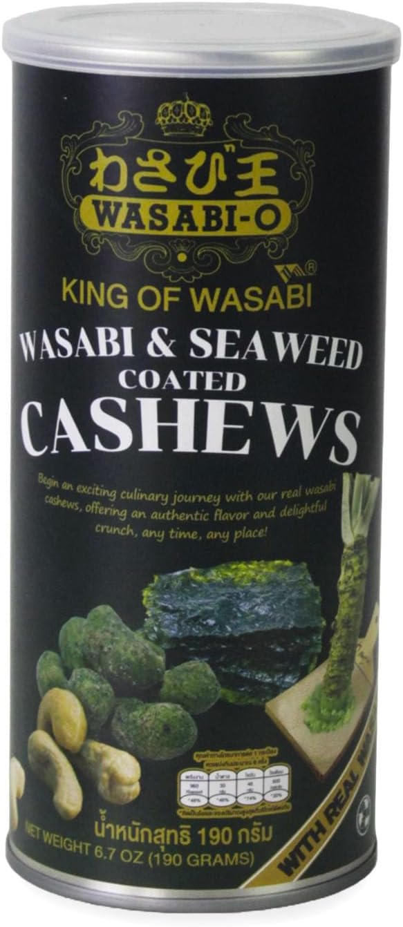 WASABI-O Cashews (6.7 Ounce (Pack of 1), Authentic Wasabi and Seaweed)