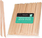 100 Pieces Small Wax Sticks Wood Spatulas Applicator Craft Sticks for Body Hair Eyebrow Lip Nose Removal Slanted/Round (Pack of 100)