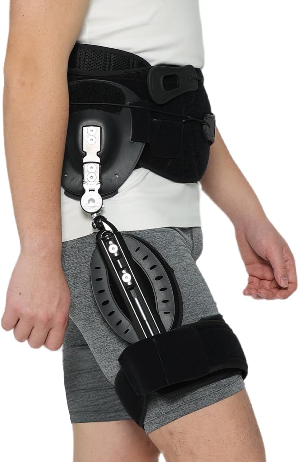 Komzer Professional Hip Abduction Brace, Adjustable ROM Stabilizer for Post-Op Recovery, Hip Replacement, Arthritis & Dislocation Support, Universal Fit for Men & Women
