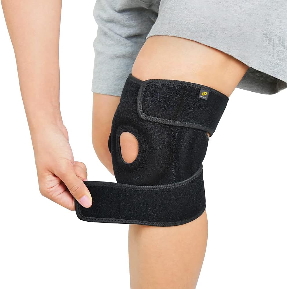 Bracoo Knee Stabilizer Support Brace, Open-Patella Support - Joint Pain Relief for Sprains, Arthritis, MCL, LCL, Sports Injury & Recovery, KP30