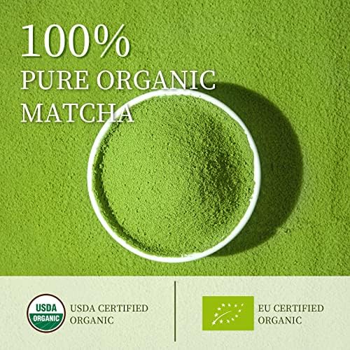 Chaism Ceremonial Grade Matcha Green Tea Powder - Premium First Harvest USDA Organic Gluten-Free Vegan, 100% Pure Unsweetened No Additives, 1.06oz Tin