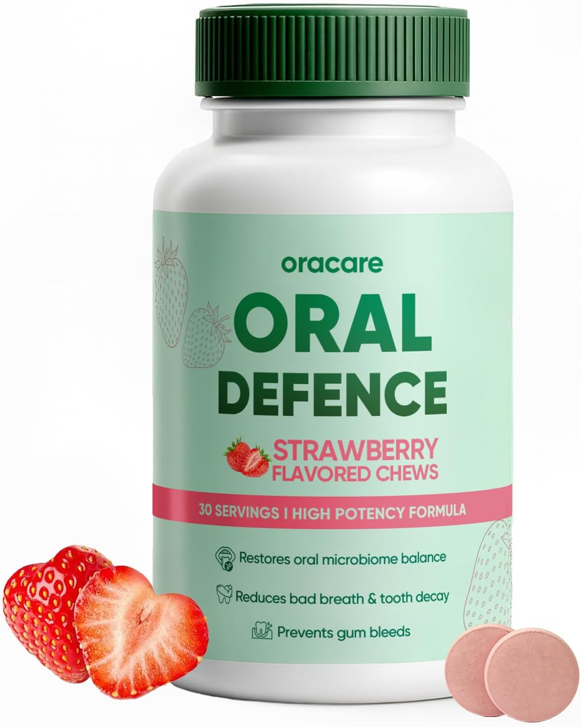 Oracare Oral Defence – Oral Probiotics Supplement for Microbiome Balance, Fresh Breath, Gum Health & Daily Hygiene Support, 60 Chewable Capsules(1)