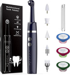 Tooth Polisher,Teeth Polishing Kit for Daily Cleaning,Polishing Then Whitening of Tooth (Professional Toothpaste Include),USB Rechargeable Dental Polisher with LED Light,6 Heads,5 Speed Modes
