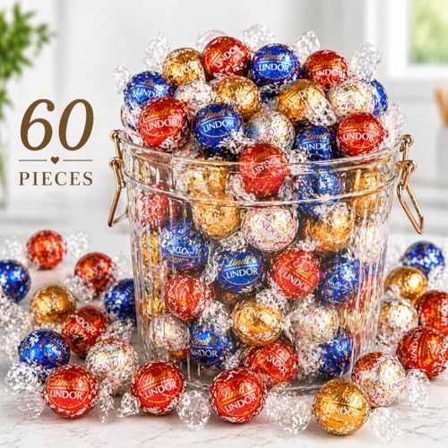 Milk Chocolate truffles assorted 60 count Premium Milk Chocolate Candy & Fine Chocolate with Hazelnut Bars - Basket Filler & Gift Arrangement Essential