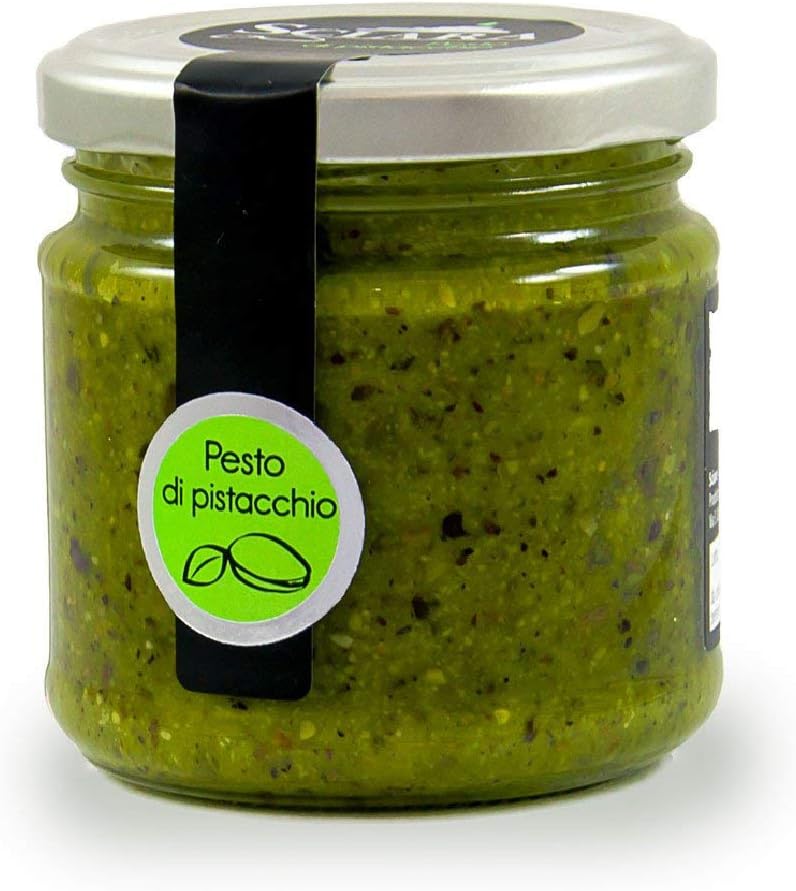 Sciara | Sicilian Pistachio Pesto | Premium Quality Pistachio from Bronte, Italy | Glass Jar 190g (6.7 oz) (Pack of 2)