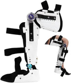 Adjustable Hip Knee Ankle Foot Supports Brace Reusable Hip Knee Ankle Foot Orthosis Braces, Hinged Knee Supports Stabilization Thigh Knee Joint Ankle Foot Fixed,Left