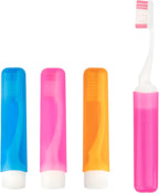 Travel Toothbrush, 3PCS Travel Toothbrush Set, Mini Toothbrush Soft Portable Toothbrushes Travels with Tooth Brush Cover Small Folding Toothbrushes Individually Wrapped for Camping Home