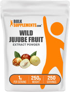 BulkSupplements.com Wild Jujube Extract Powder - Sourced from Jujube Fruit, Herbal Supplement - Gluten Free, 1g per Serving, 250g (8.8 oz) (Pack of 1)