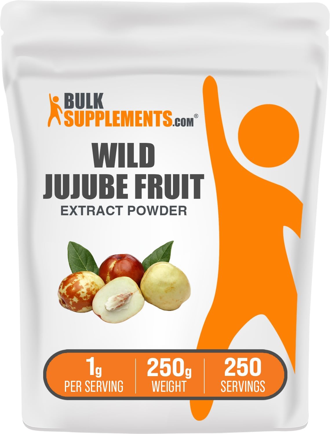 BulkSupplements.com Wild Jujube Extract Powder - Sourced from Jujube Fruit, Herbal Supplement - Gluten Free, 1g per Serving, 250g (8.8 oz) (Pack of 1)