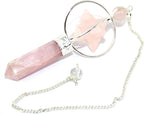 Jet Rose Quartz Spinning Merkaba Pendulum Crystal Point Meditation Healing Love Spiritual Cleansing Aura Balancing 2.5 inch