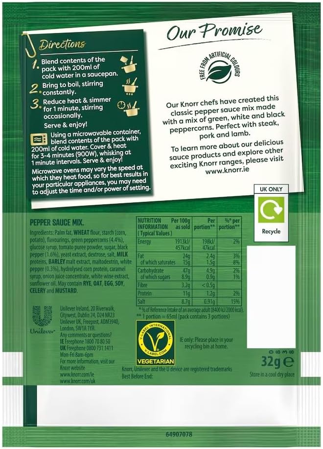 Knorr Select Sauces Pepper Sauce Mix, 32gm (1.12oz), Pack of 3