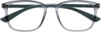 OPULIZE Max Classic Reading glasses for Women Men,Scratch Resistant Large Rectangular frame with Spring Hinges, Grey +1.5 (Pack of 1)