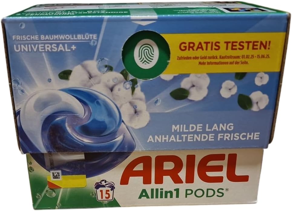 Ariel Allin1 Pods Universal Laundry Detergent Fresh Cotton Blossom 15 Washes