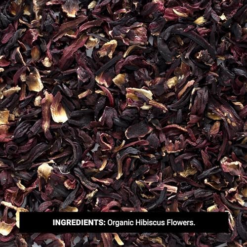 Frontier Co-op Organic Hibiscus Flowers, 16 Ounce, Sun Dried Bright Red Color, Fruity Flavor, Non Irradiated, Non ETO, Kosher