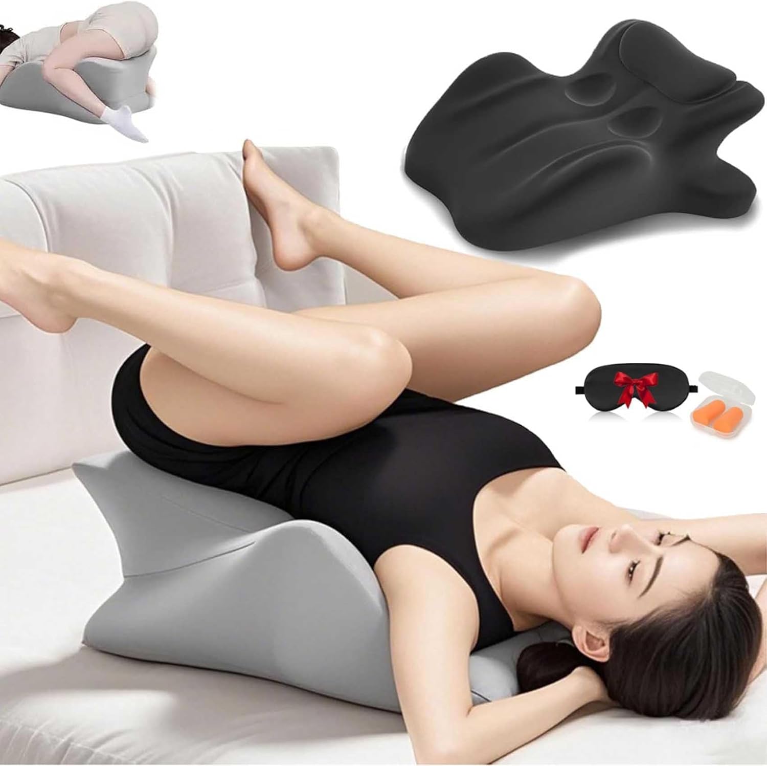 27 Degree Couples Pillow for Couples Sweet Spot Intimacy Pillows, Maintains Perfect 28 Angle Every Time, Firm Foam that Won?t Shift, Waterproof & Washable Cover (Black)