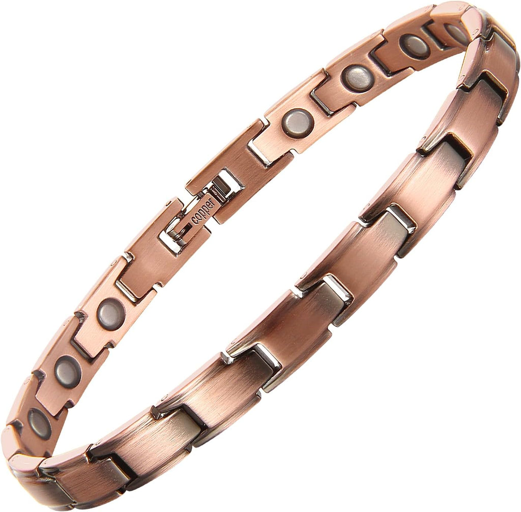 MagEnergy Copper Ankle Bracelet for Women, Christian Magnetic Anklets with 3500 Gauss Magnets, Adjustable Biblical Cross Anklet, Jewelry Gift