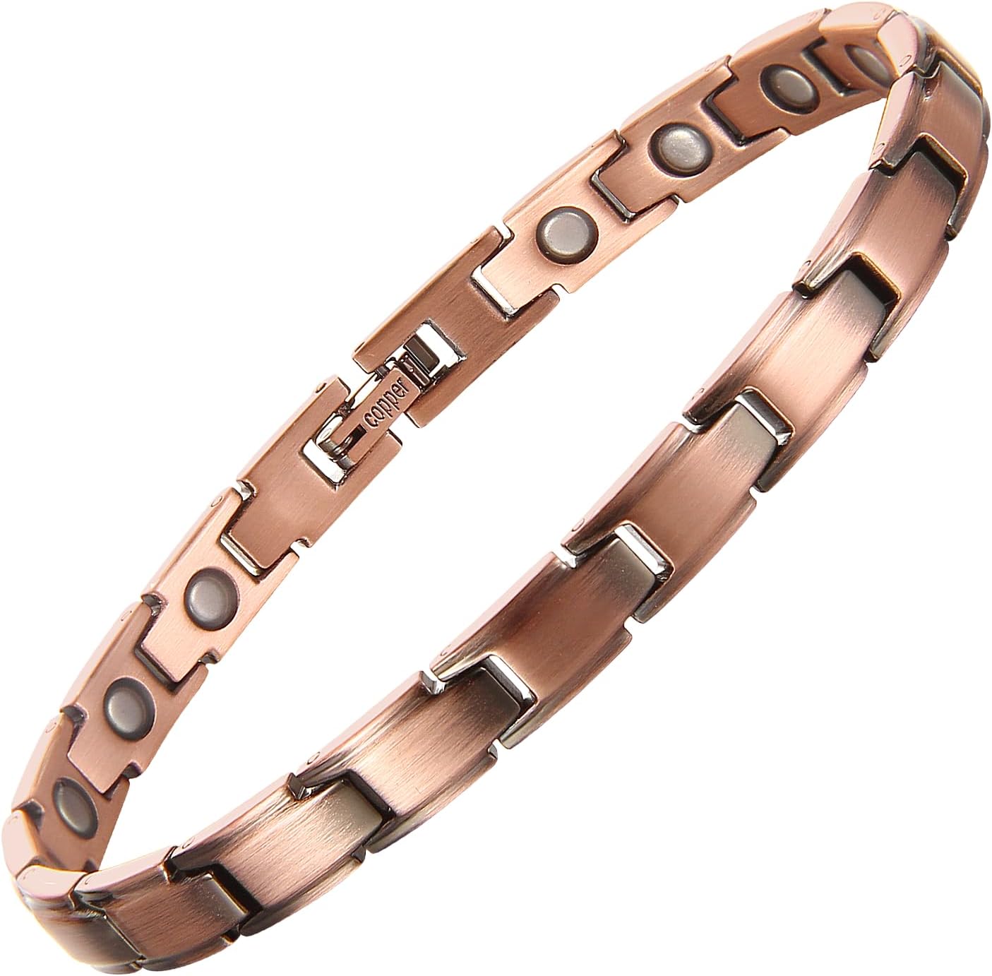 MagEnergy Copper Ankle Bracelet for Women, Christian Magnetic Anklets with 3500 Gauss Magnets, Adjustable Biblical Cross Anklet, Jewelry Gift