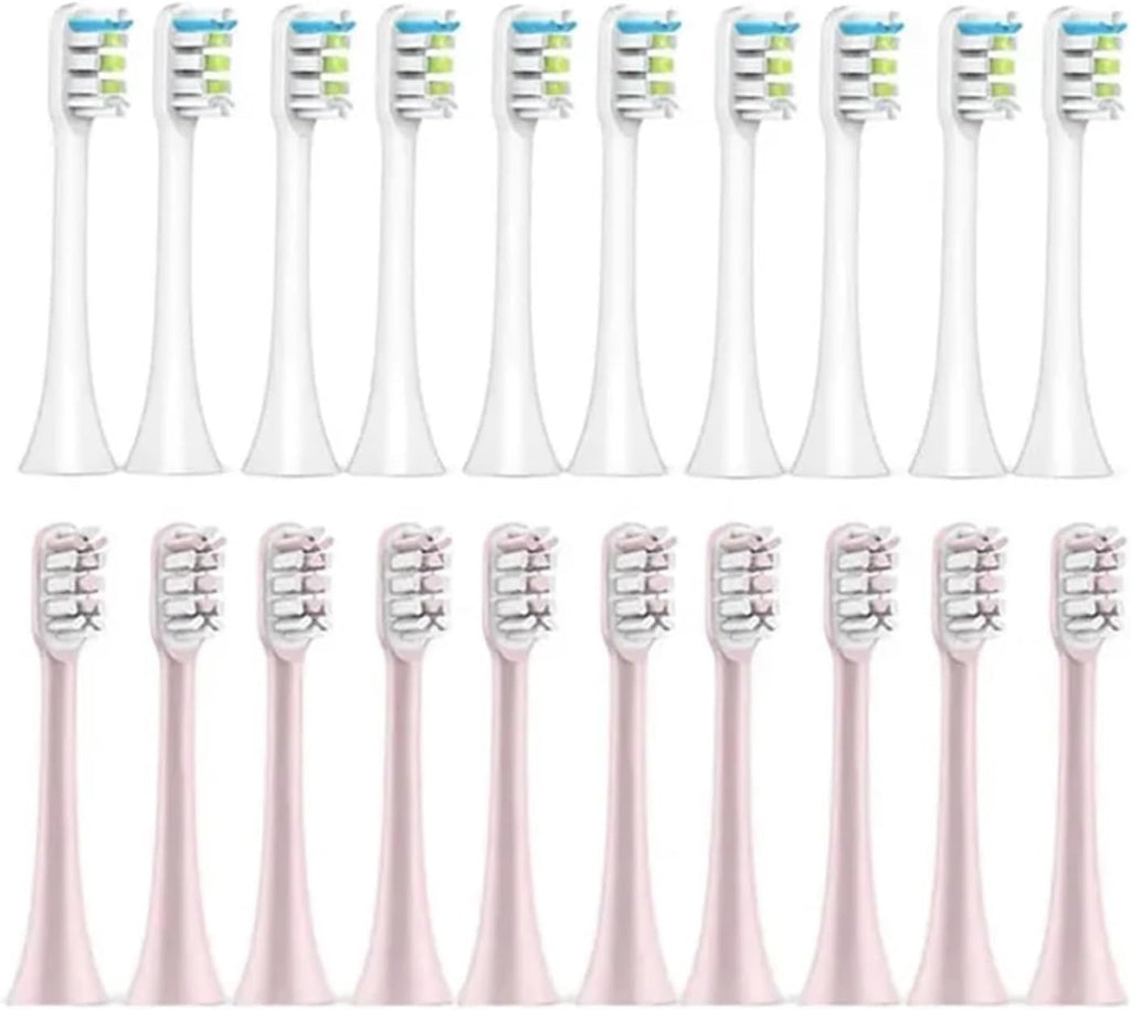 Soft Bristle Replaceable Heads Replacement Brush Head,Compatible for Xiaomi Electric Sonic Toothbrush Soocas X5 X3 X1 X3U(10White 10Pink)