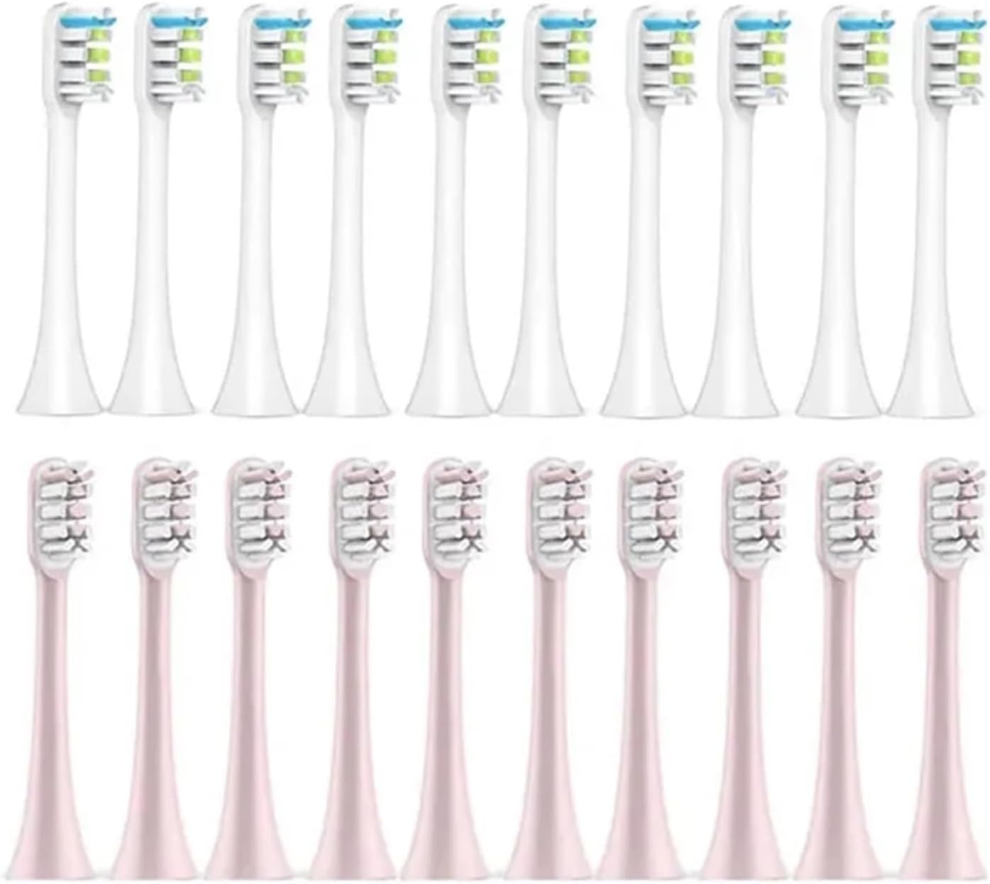 Soft Bristle Replaceable Heads Replacement Brush Head,Compatible for Xiaomi Electric Sonic Toothbrush Soocas X5 X3 X1 X3U(10White 10Pink)