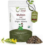 Organic Way Mullein Leaf | Herbal Tea (Verbascum thapsus) Cut & Sifted - European Wild-Harvest | Organic & Kosher Certified | Non GMO & USDA Certified | Origin - Albania (1/4LBS / 4Oz.)
