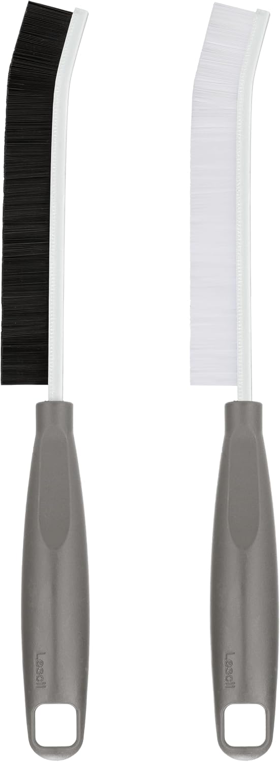 2Pcs Crevice Cleaning Brush, Lescli Hard Bristle Multi-Purpose Cleaning Tools, 2025 New Ergonomic Right Hand Handle Design Grout Brush, Small Cleaning Brush for Household Use Kitchen Bathroom Toilet