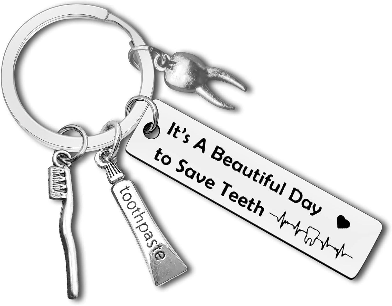 Funny Dental Hygienist Keychain - Dentist Assistant & Student Graduation Gift - Orthodontist & Nurse Office Gift