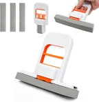Self Squeezing Mini Mop, Orange Small Sponge Mop, Wet and Dry Use Cleaning System, Foldable Desktop Mop, One-Hand Squeeze Handle and Replaceable Head