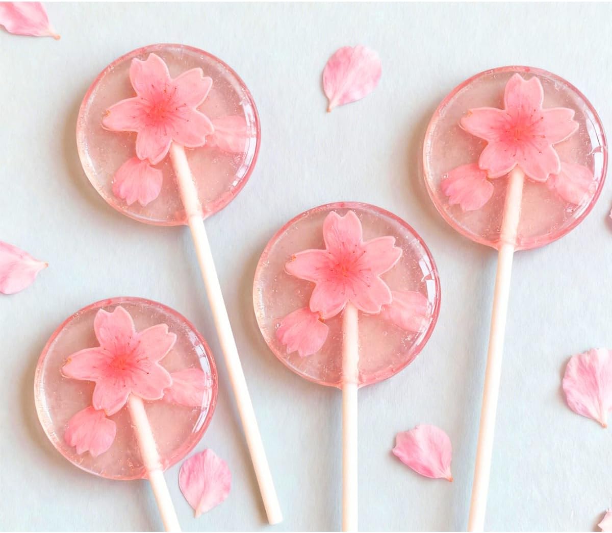 70pcs 0.9" Edible Wafer Paper Pink Cherry Blossom Flowers Cupcake & Cake Toppers,Lollipop Decoration