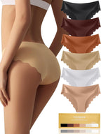 Women’s Seamless Underwear, No Show Bikini Briefs, Soft Stretch Panties, Invisibles Underwear for Women, 6 Pack