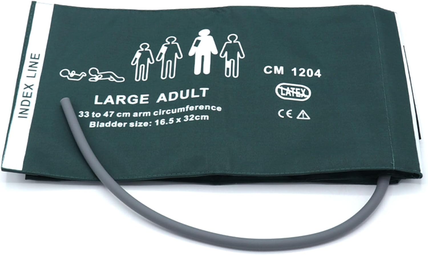 Universal NIBP Cuff for Large Adult, 33-47 cm Single Tube Reusable Nylon Replacement Blood Pressure Cuff, No Connector