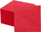 100 Pieces 2-ply Red Napkin Disposable Cocktail Napkins Dessert Napkins for Dinner Wedding Birthday Party Bridal Anniversary Reception Event (Red)