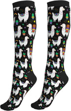 Compression Socks Knee High Circulation Support Socks For Women Men Athletic Running Hiking Cycling
