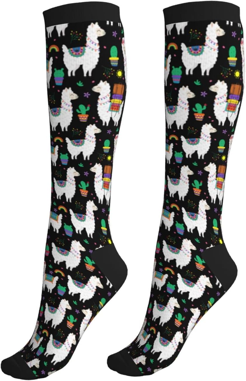 Compression Socks Knee High Circulation Support Socks For Women Men Athletic Running Hiking Cycling