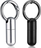 2 PCS Small Pill Case Micro Keychain Pill Holder Portable Waterproof Container Tiny Pocket Medicine Organizer with Keyring for Travel Purse Pocket Handbag Outdoor