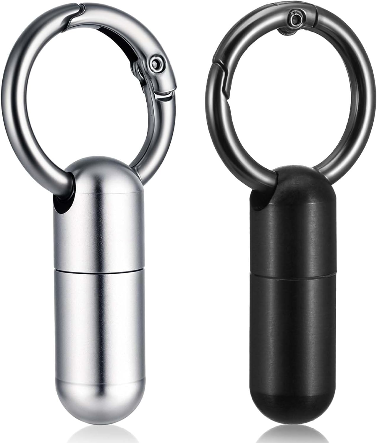 2 PCS Small Pill Case Micro Keychain Pill Holder Portable Waterproof Container Tiny Pocket Medicine Organizer with Keyring for Travel Purse Pocket Handbag Outdoor