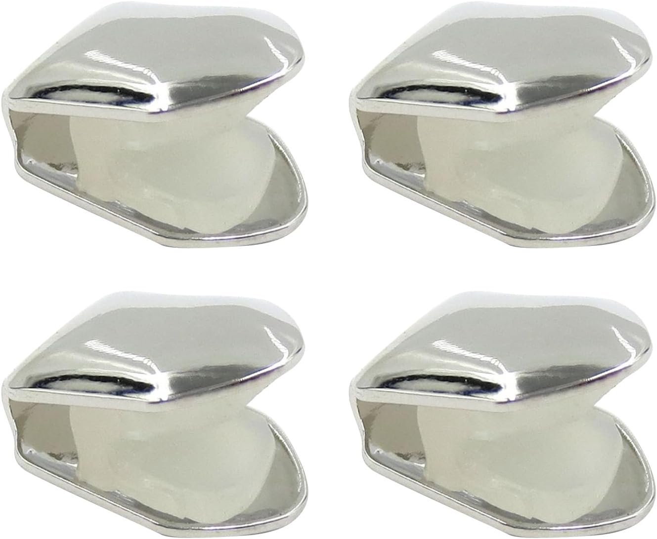 Grillz Gold Tooth Cap,18K Gold Silver Plated Grillz,Hip Hop Teeth Accessories,Plain Single Tooth Cap for Teeth Mouth,Realistic Fake Teeth Grills for Party,Open Face Front Tooth Caps