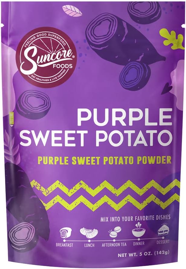 Suncore Foods Purple Sweet Potato Powder, Purple Food Coloring Powder, Gluten-Free, Non-GMO, 5oz, 1 Pack