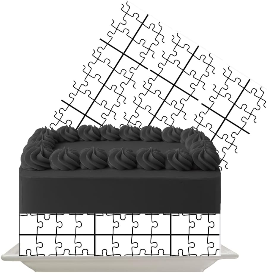 Puzzle Edible Cake Decoration Border Topper Colourful Puzzle Icing Sheet Kids Birthday Autism Awareness Cake Decoration