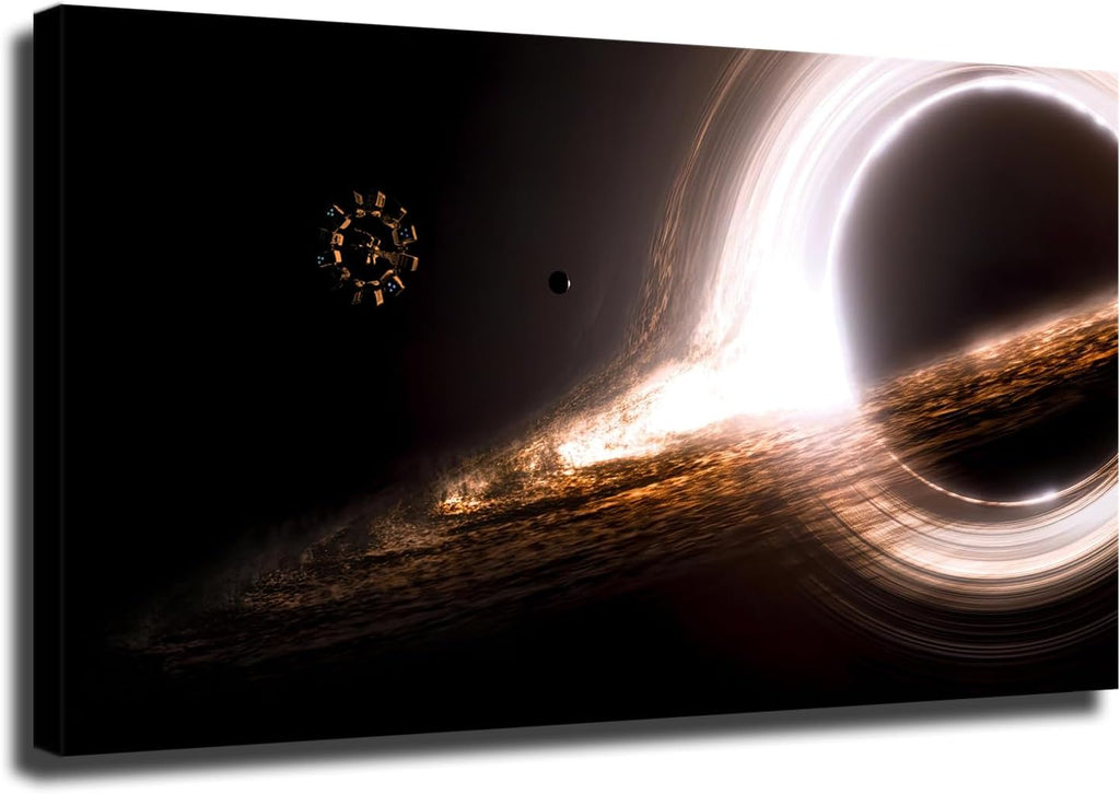 Cosmic Black Hole Space Poster Prints Canvas Painting Wall Art for Living Room Bedroom Printins Wall Decor Gift (24x36inch-No Framed)