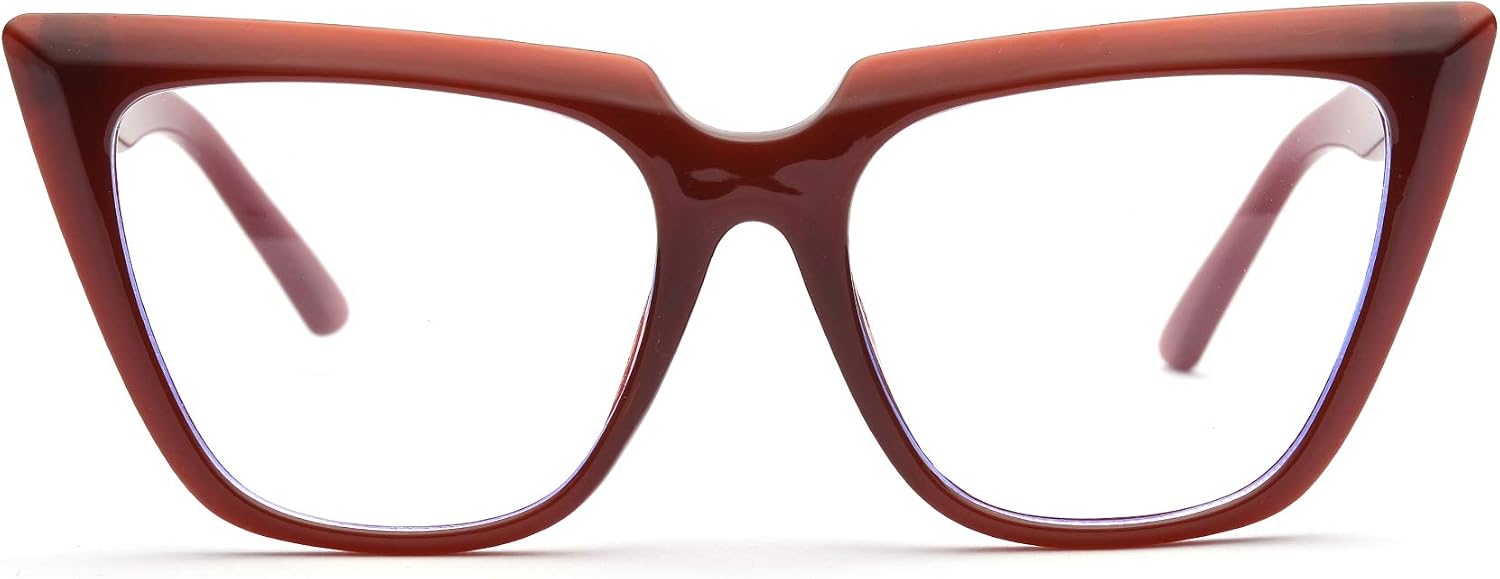 ZUVGEES Womens Chic Oversized CatEye Blue Light Blocking Reading Glasses Big Eyeglass Frames Large lens Computer Readers
