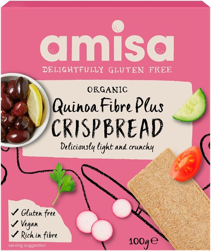 Amisa Organic Gluten Free Quinoa Fibre Plus Crispbread - 100g