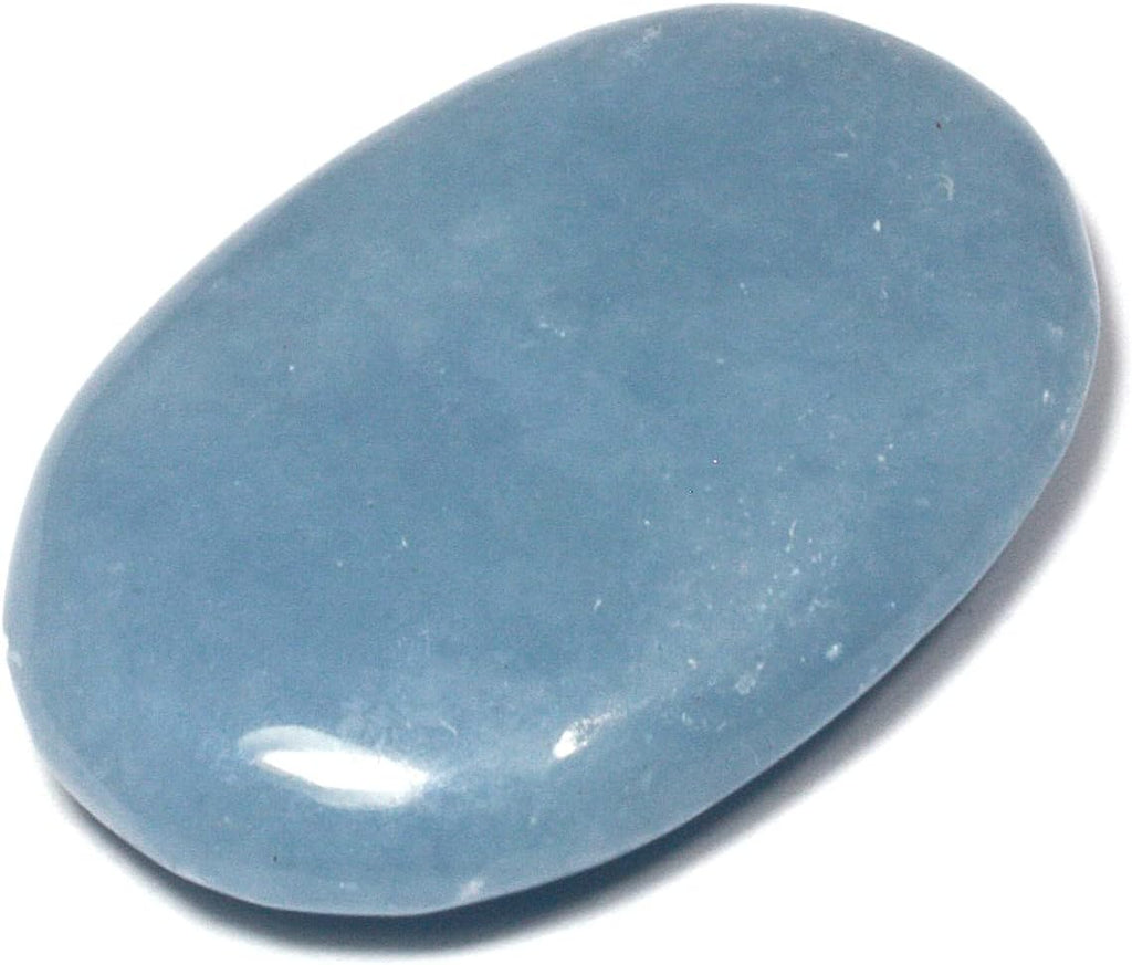 CrystalAge Angelite Massage Stone ~45mm