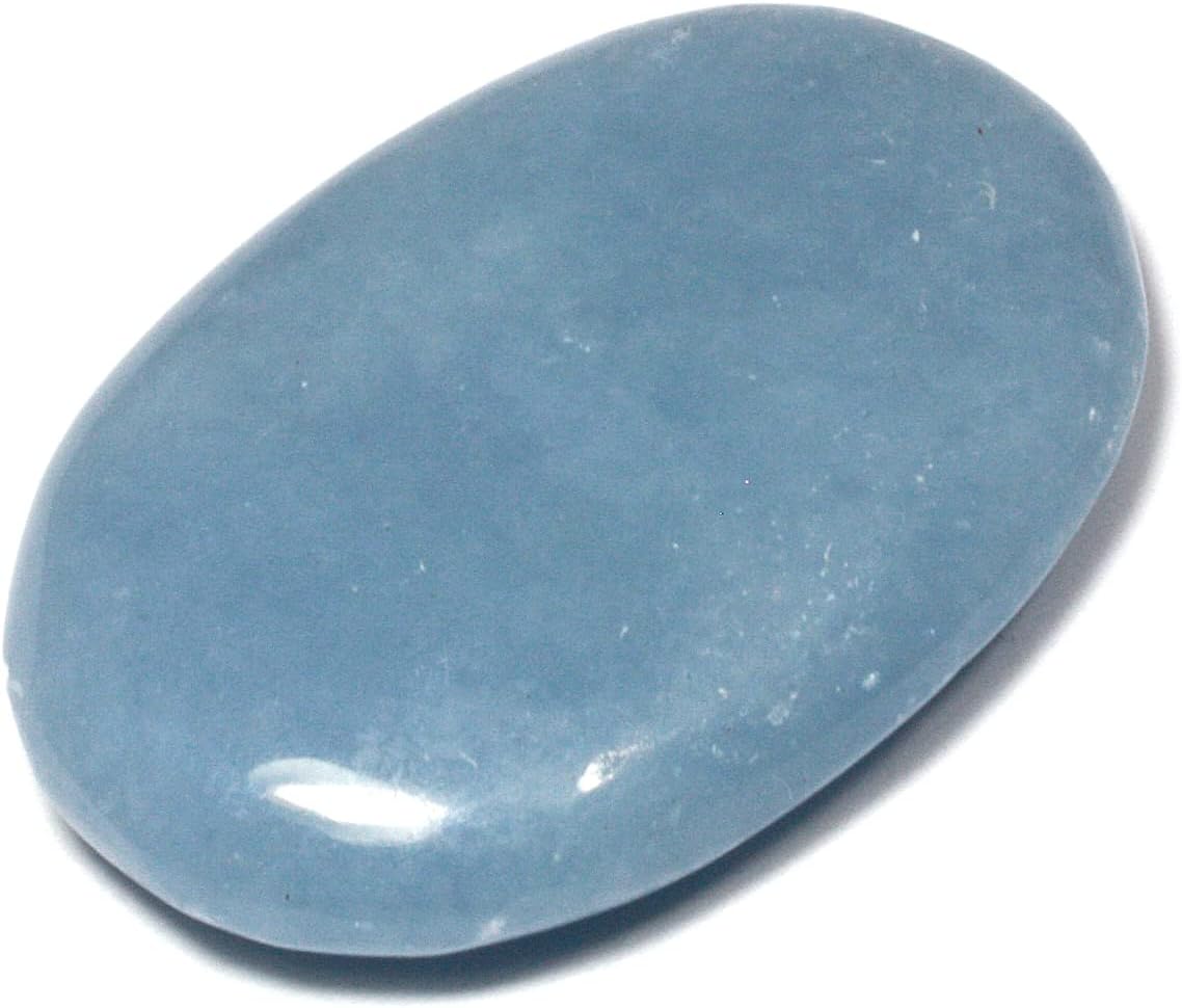 CrystalAge Angelite Massage Stone ~45mm