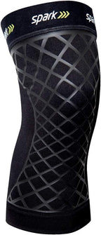 Brownmed - Spark Kinetic Knee Sleeve - Knee Support for Women & Men - Compression Knee Brace with Embedded Kinesiology Tape - Knee Sleeve to Support Knee Pain - Large